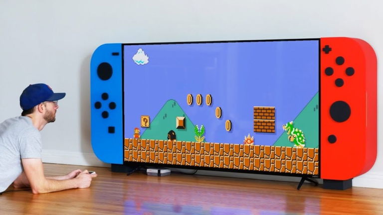 Un fan de Nintendo ha personalizado su televisión como una Nintendo Switch gigante