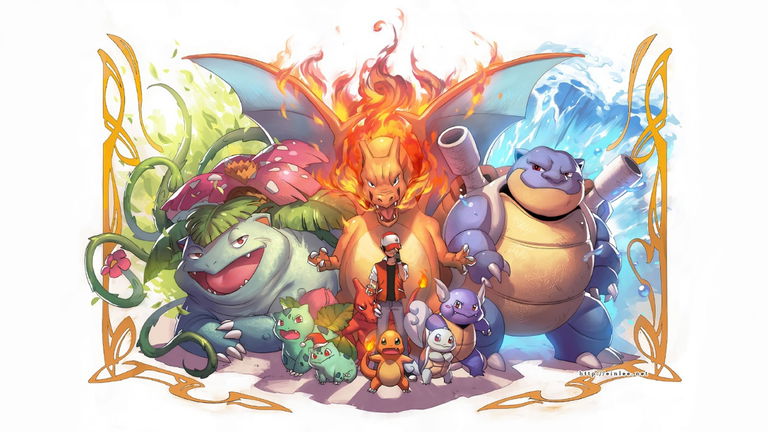 Bulbasaur, Charmander y Squirtle y sus evoluciones shiny diseñadas por un fan de Pokémon