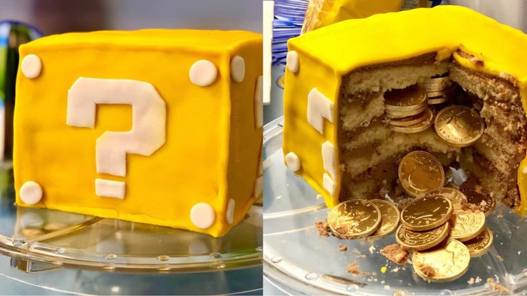 Esta tarta rellena de monedas es la sorpresa perfecta para los fans de Super Mario