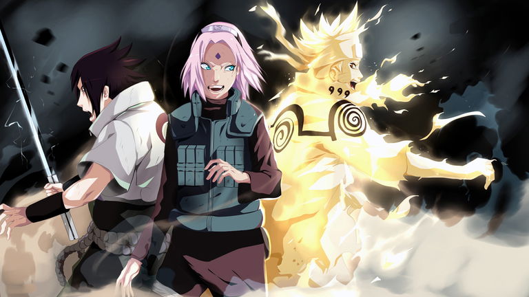 Este es un gran tatuaje del Team 7 de Naruto