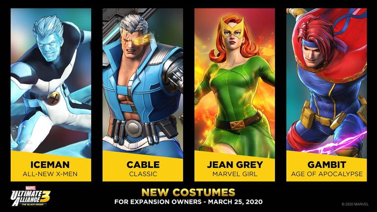 Iceman, Cable, Jean Grey y Gambito tendrán nuevos atuendos en Marvel Ultimate Alliance 3