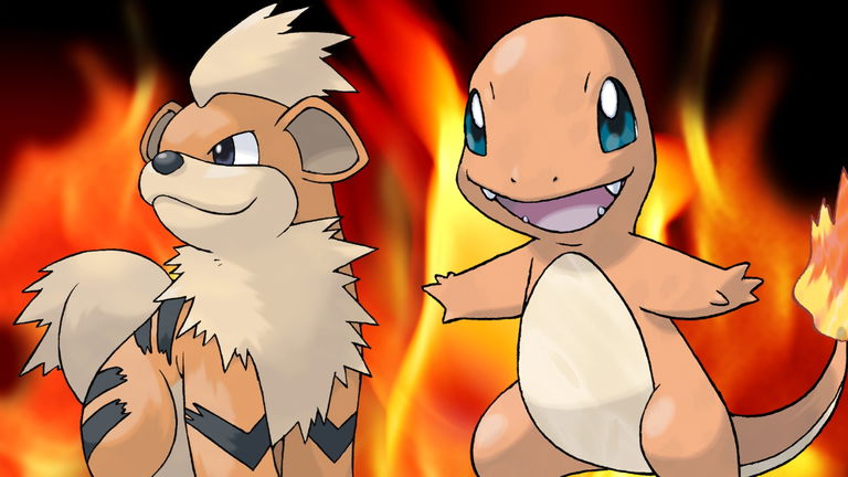 Aquí tienes un Growlithe hecho de Growlithes y un Charmander hecho de Charmanders
