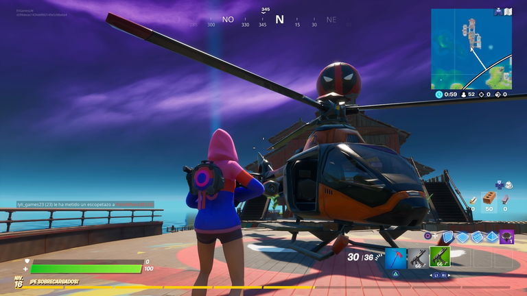 Cómo completar el desafío aterriza con un Choppa en Acumulación Airada de Fortnite