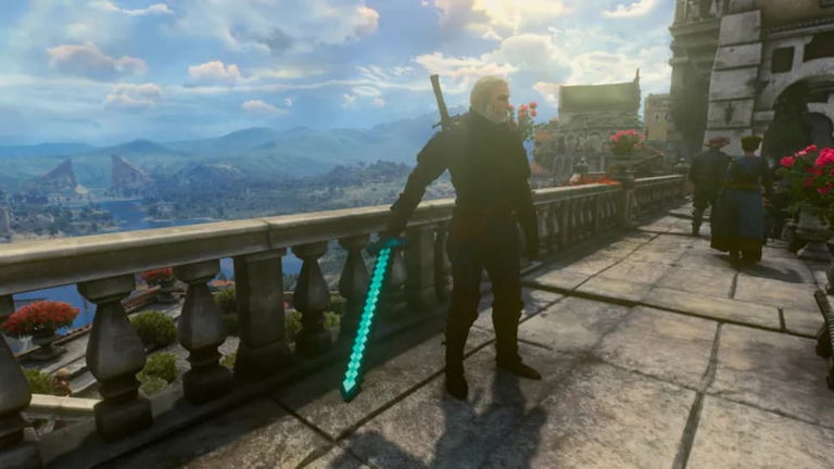 La mejor espada de Geralt de Rivia en The Witcher III es la de Minecraft