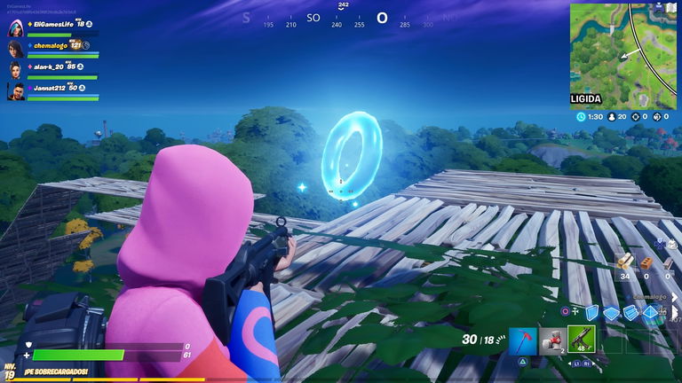 Cómo reunir círculos flotantes en Alameda Afligida de Fortnite