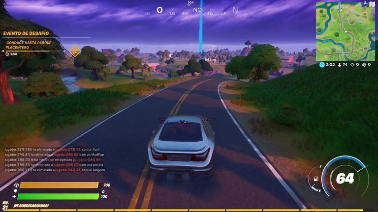 Cómo llegar desde Ciudad Comercio hasta Parque Placentero en coche en menos de 4 minutos en Fortnite