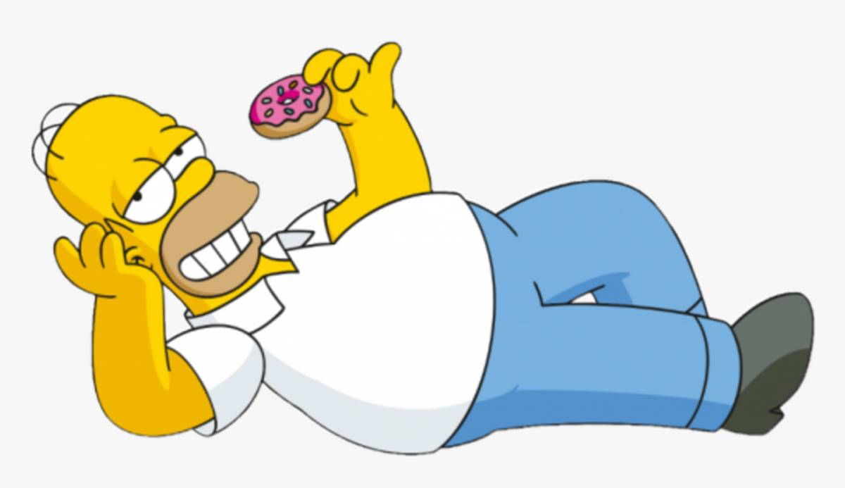 Este es el mejor fondo de pantalla de móvil para los fans de Los Simpsons:  Homer comiendo donuts