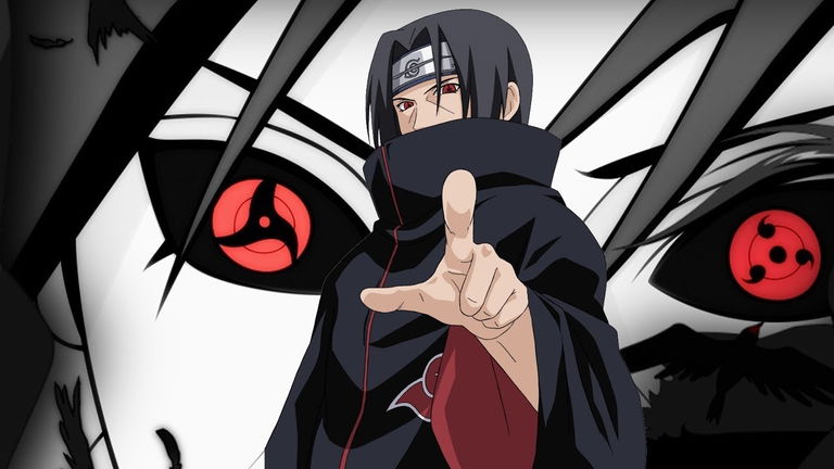 Este fondo de pantalla minimalista de Itachi de Naruto es todo lo que necesitas para tu ordenador