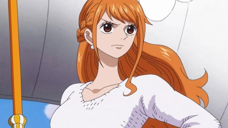 Diseña a Nami de One Piece como un personaje de RPG