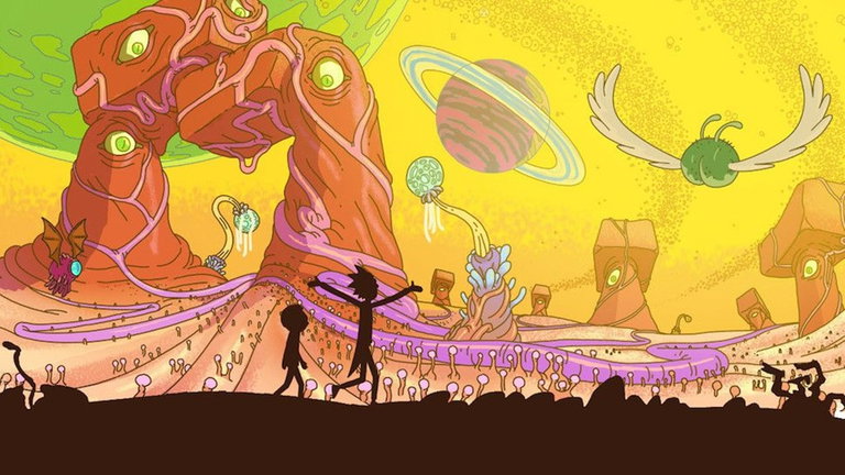 Rick & Morty: Rick Sánchez se convierte en un Dios en una ilustración psicodélica