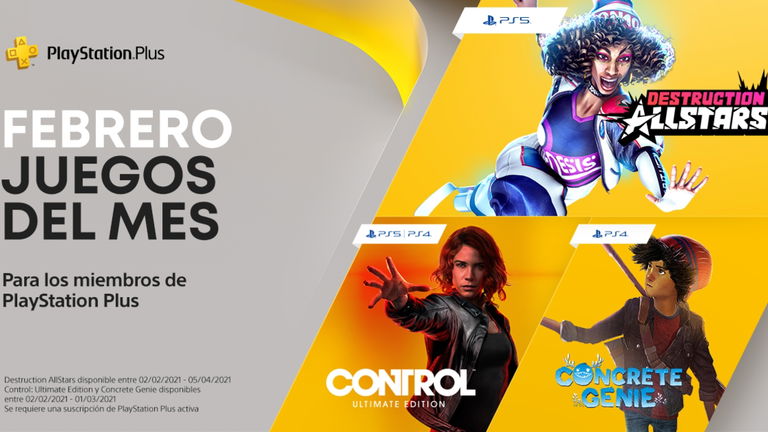 Destruction AllStars, Control: Ultimate Edition y Concrete Genie, juegos de PS Plus en febrero