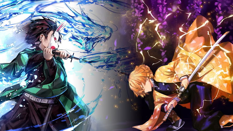 Este fan art de Tanjiro y Zenitsu de Demon Slayer es del todo electrizante