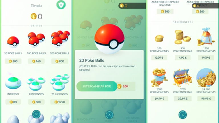 Qué podemos conseguir en la tienda de Pokémon GO