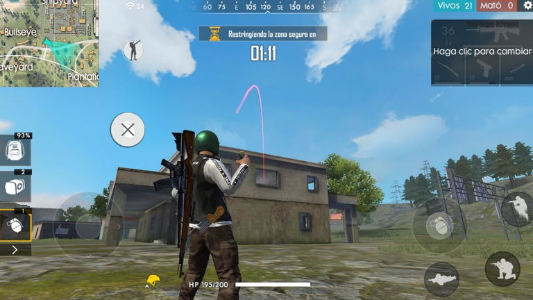 Cómo tirar granadas en Free Fire