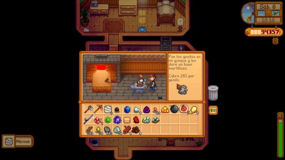 Stardew Valley cómo conseguir geodas normales