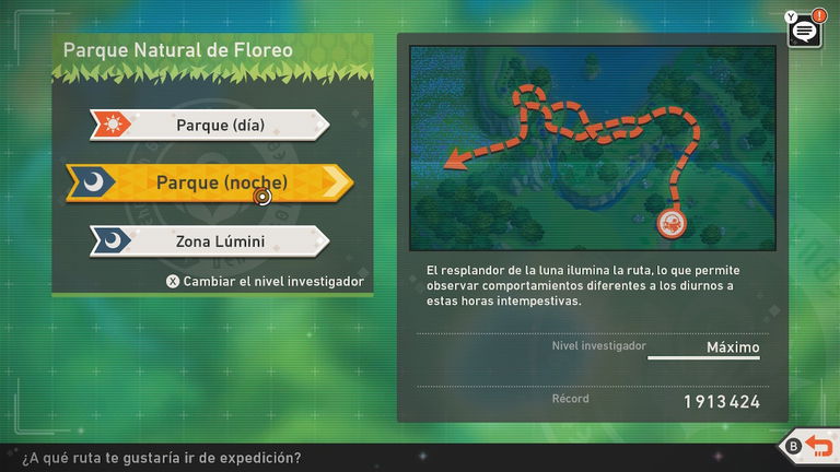 Todos los Pokémon del Parque (Noche) en New Pokémon Snap