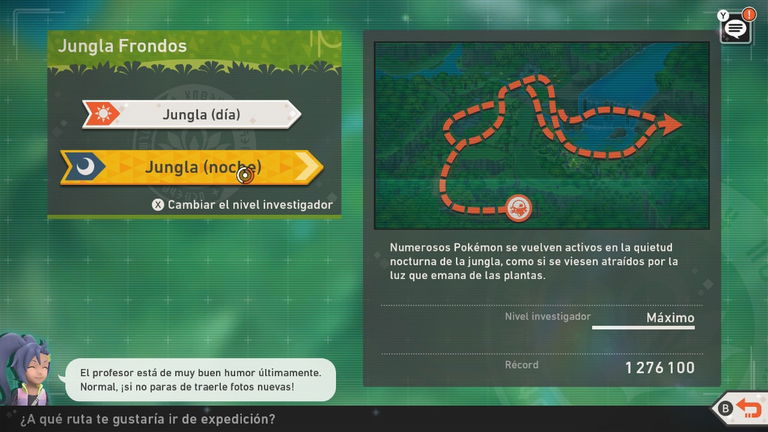 Todos los Pokémon de la Jungla (Noche) en New Pokémon Snap