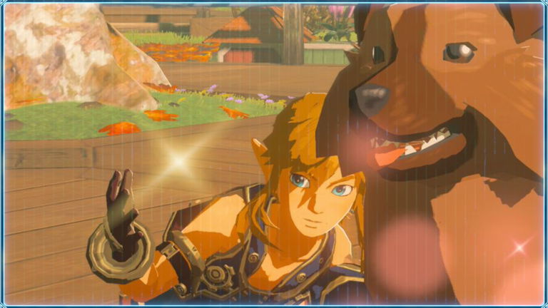 Un jugador de The Legend of Zelda: Breath of the Wild se fotografía con todos los perros