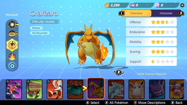 Cómo jugar con Charizard en Pokémon UNITE