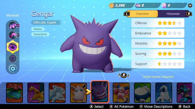 Cómo jugar con Gengar con Pokémon UNITE