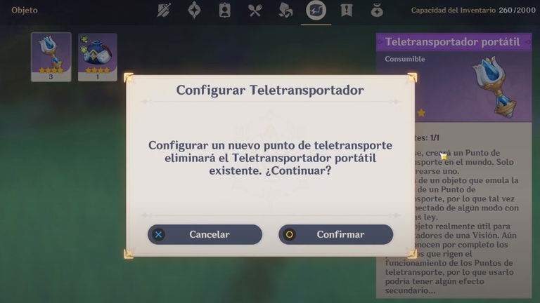 Para qué sirve el Teletransportador portátil en Genshin Impact