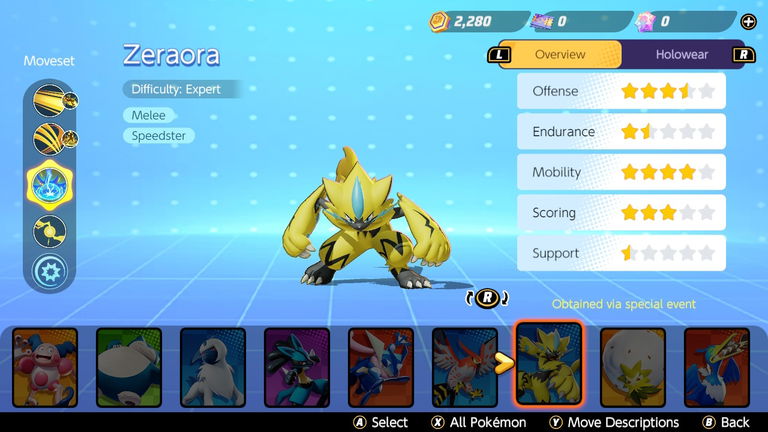 Cómo jugar con Zeraora en Pokémon UNITE