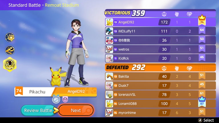 Nivel de entrenador y todas sus recompensas en Pokémon UNITE
