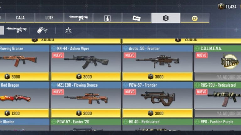 Objetos añadidos en la actualización final de la Tienda Créditos de Call of Duty: Mobile