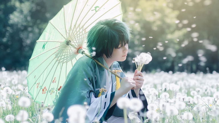 Midoriya de My Hero Academia se convierte en un elegante guerrero con este cosplay usando un kimono