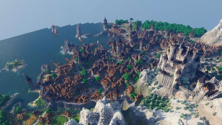 Un jugador de Minecraft crea una impresionante ciudad medieval