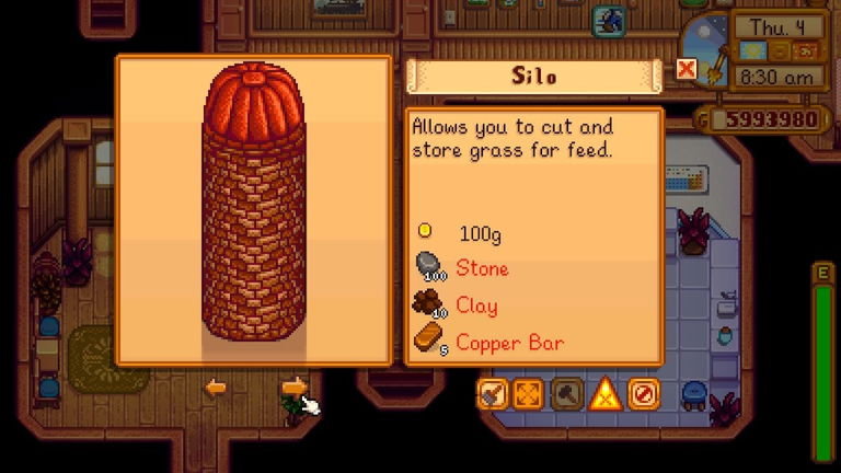 Cuándo es mejor fabricar el Silo en Stardew Valley