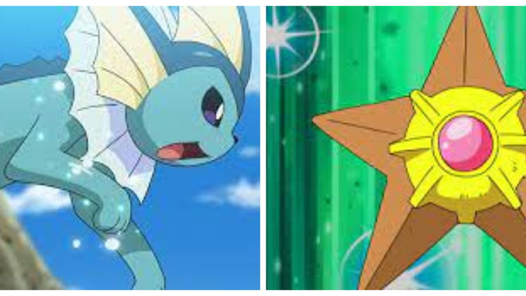 Un seguidor de Pokémon muestra un genial tatuaje de Vaporeon y Staryu