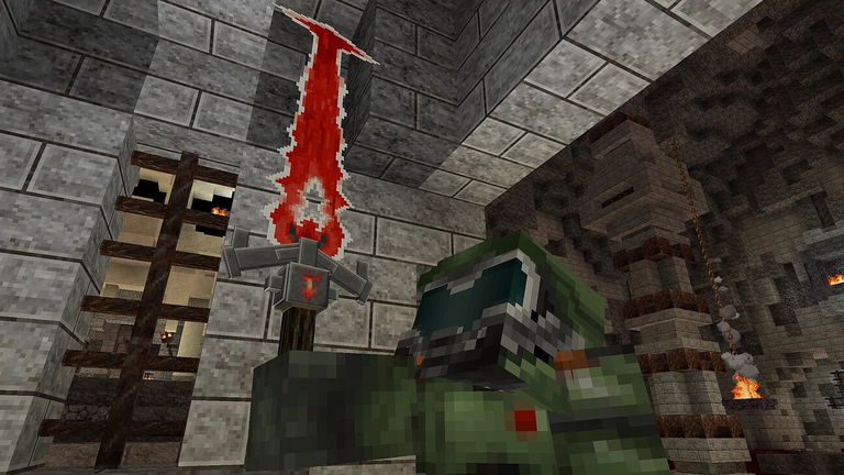 Este jugador de Minecraft recreó un impresionante escenario basado en Doom