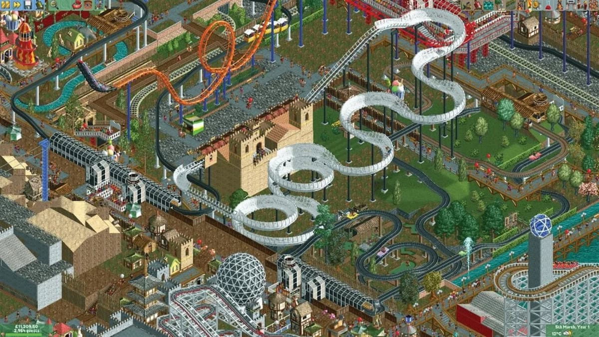 Crea una montaña rusa en RollerCoaster Tycoon 2 que parece infinita