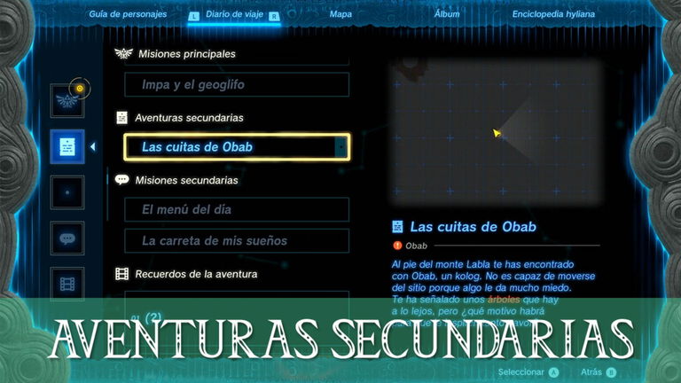 Todas las aventuras secundarias en Zelda: Tears of the Kingdom