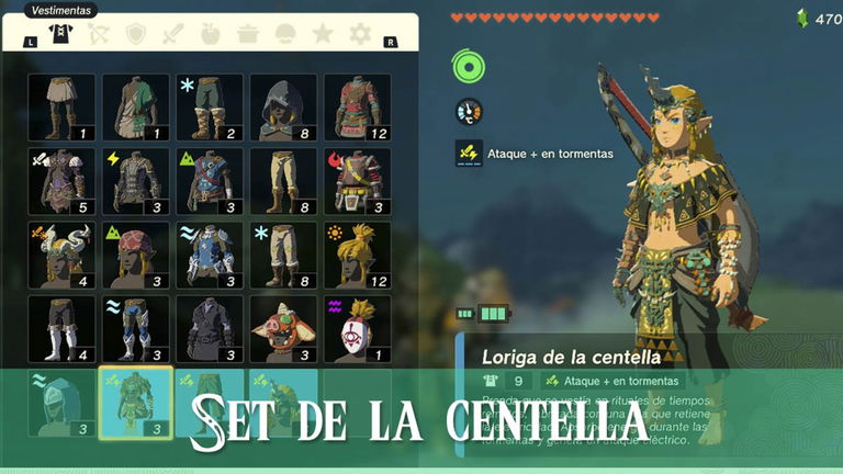 Cómo conseguir el set de la centella en Zelda Tears of the Kingdom