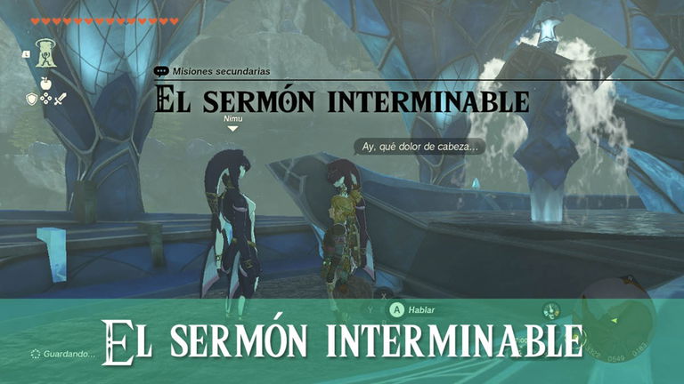 Completar El sermón interminable y conseguir la capucha zora en Zelda Tears of the Kingdom