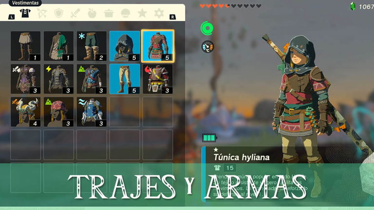 Todos los trajes, armas y mejoras de Zelda: Tears of the Kingdom