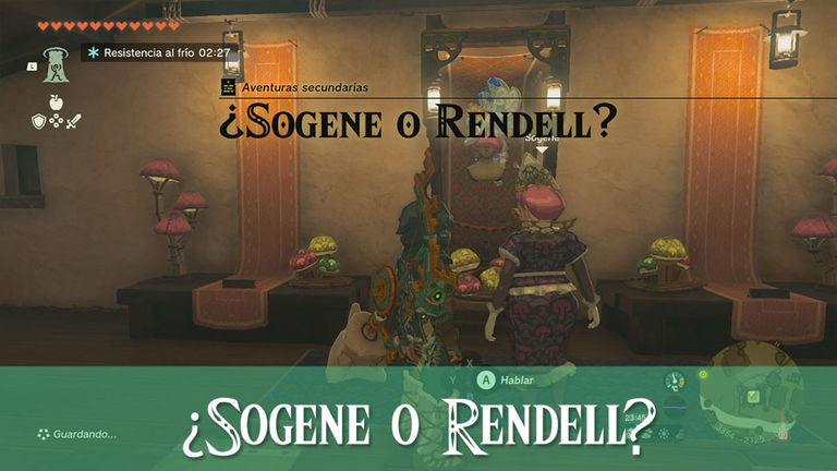 Completar "¿Sogene o Rendell?" en Zelda Tears of the Kingdom