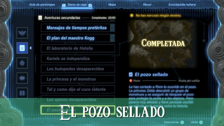 Completar "El pozo sellado" en Zelda: Tears of the Kingdom