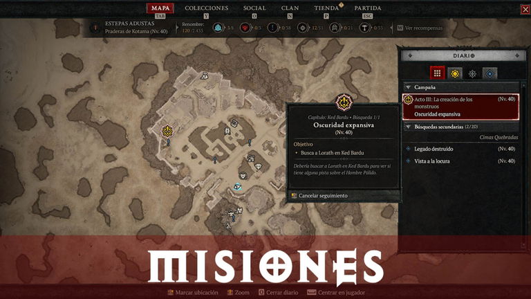 Todas las misiones, actos y eventos de Diablo IV