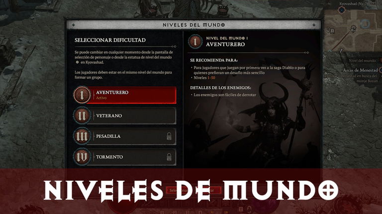 Cómo cambiar de dificultad y niveles de mundo en Diablo IV