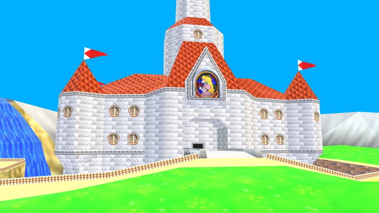 Crean una vidriera de Peach inspirada en Super Mario 64