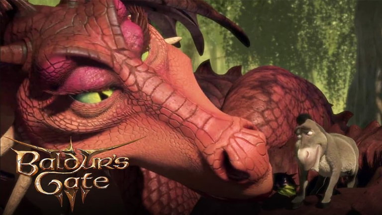 Rolean una partida de Baldur’s Gate III con la dragona de Shrek de protagonista