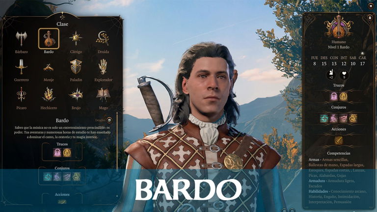 Bardo en Baldur's Gate 3: competencias y rasgos de clase