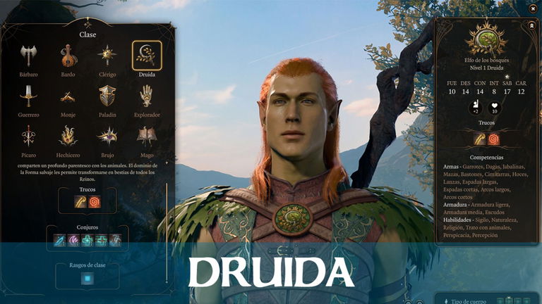 Druida en Baldur's Gate 3: competencias y rasgos de clase