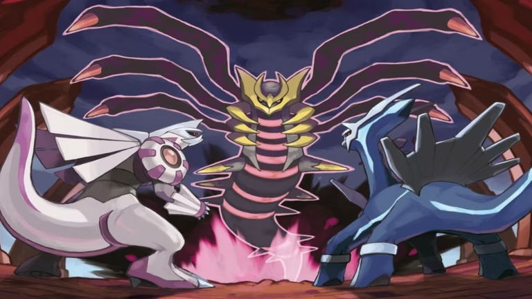 Esta es la increíble forma paradoja que fusiona a los Pokémon Dialga, Palkia y Giratina