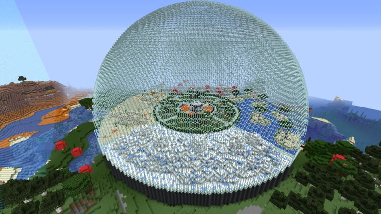 Este jugador de Minecraft crea una bola de nieve gigante con cuatro biomas diferentes en su interior