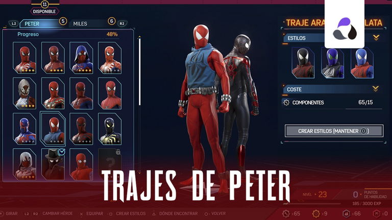 Todos los trajes de Peter Parker en Marvel's Spider-Man 2