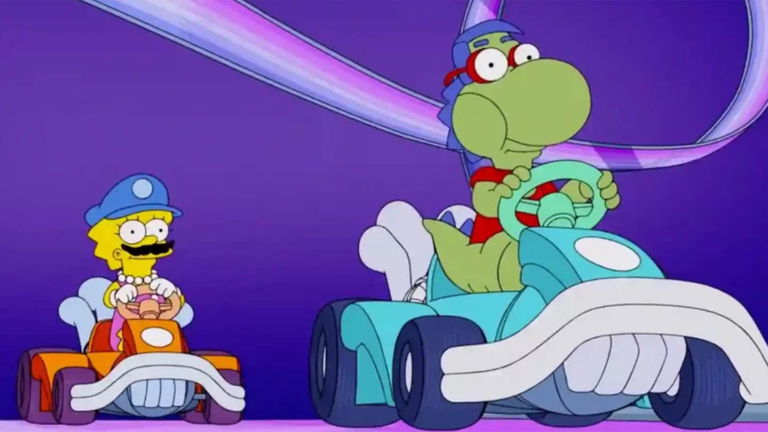 Los Simpson parodia de la mejor manera posible a Mario Kart en su último episodio